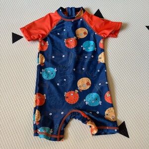 Puffer Fish Baby one piece Swimsuit 9m
